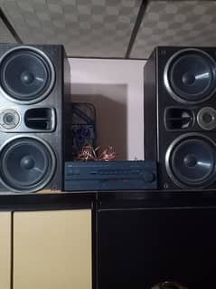 Sony speakers and Yamaha amplifier