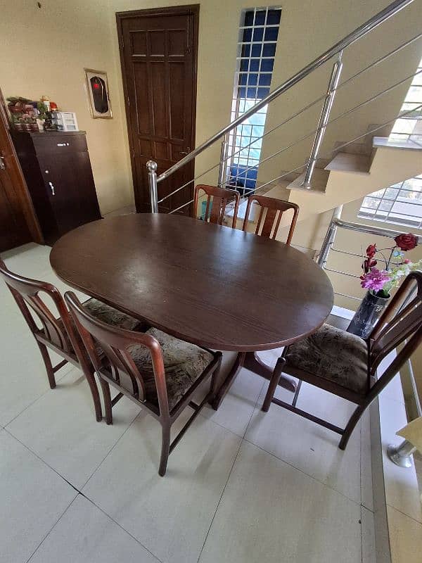 Ovel shape Dining table set with 5 chairs 1