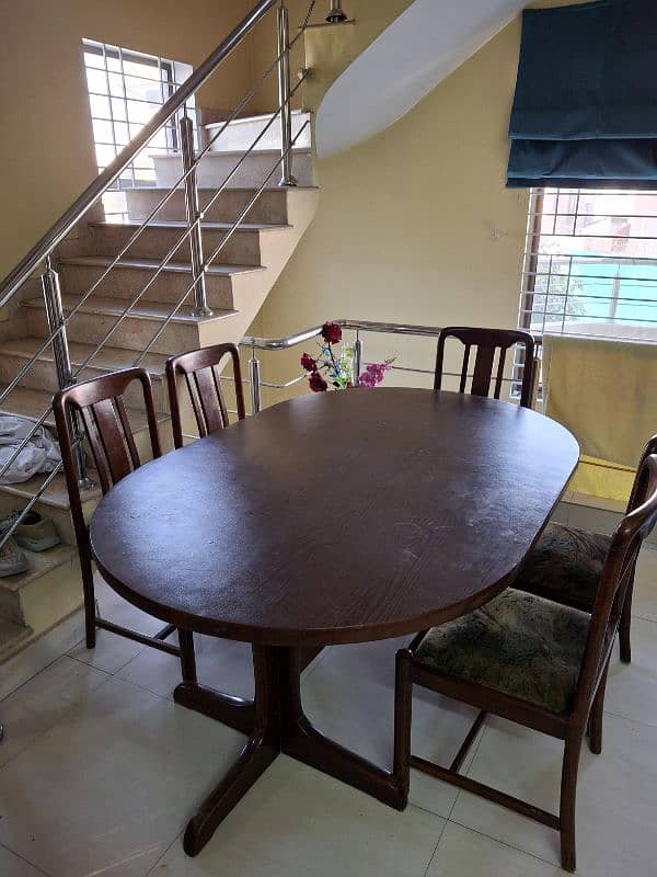 Ovel shape Dining table set with 5 chairs 2