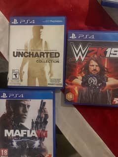 3 GAMES BUNDLE MAFIA 3,UNCHARTED THE COLLECTION AND WWE2k19