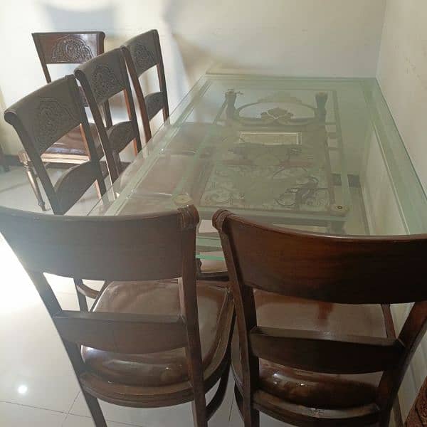 Dining table with 6 chaihr 14