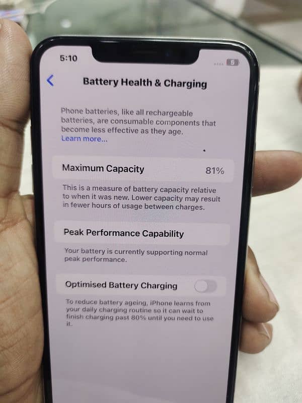 I phone xs max non pta 81battry health no open no rapring t 3