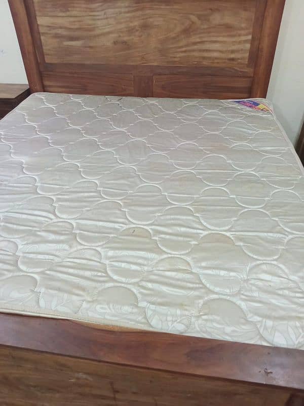 chinioti solid wood bed with 2 side tables. 1