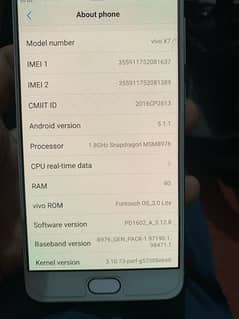 VIVO X7 10/10 condition Dual Sim PTA Approved 4/64 Gb