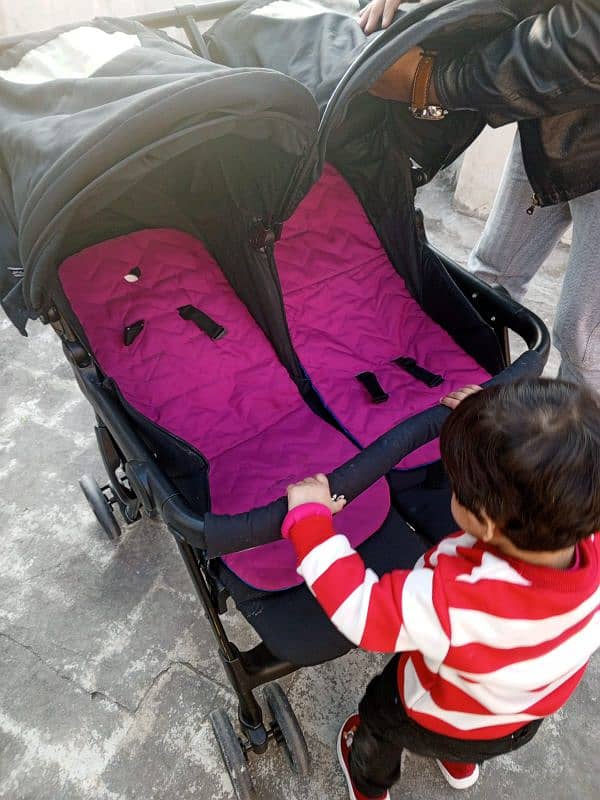 Double Baby Pram for Kids 4