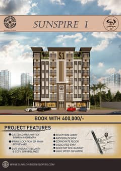 1 Bed, 2 Bed, Studio Apartment on 3 Year Installment Plan at Bahria Nasheman, Lahore