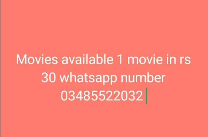 Movies available 1 movie in rs 30 0