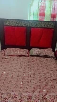 wooden bed with 2 side tables