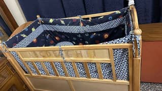 Baby Wodden Cot & Swing 2 in 1