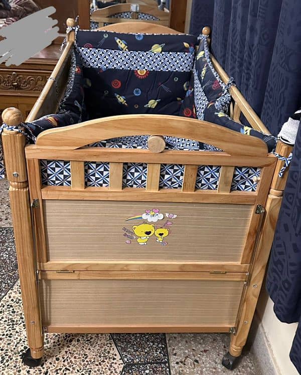 Baby Wodden Cot & Swing 2 in 1 1