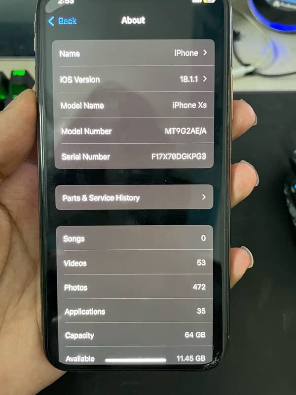 Iphone Xs 64 Gb Pta Dual Sim 10/10 waterpack 7