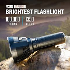 World's  Brightest  Rechargeable Flashlight IMALENT MS18 100000 Lumens