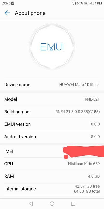 I'm selling my huawei met 10 L 4 64 3