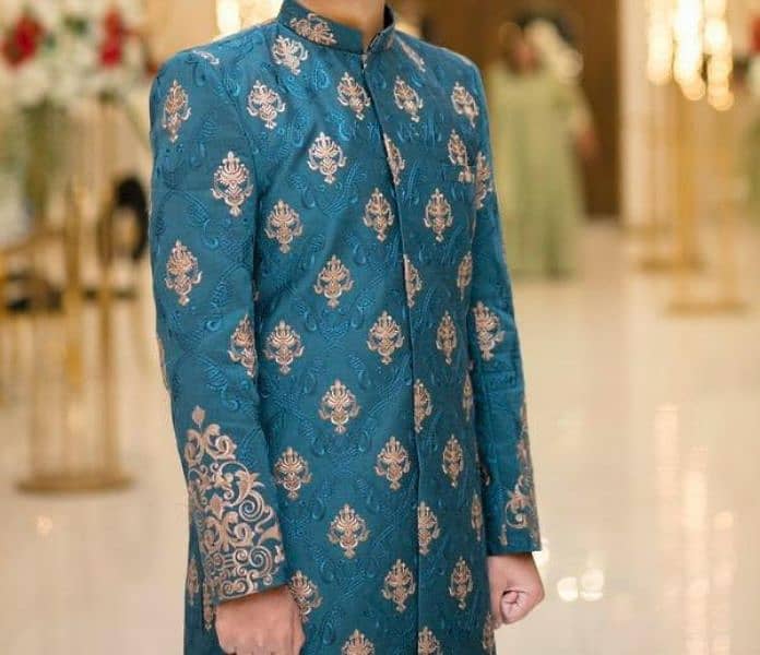 embroided sherwani with pant 3