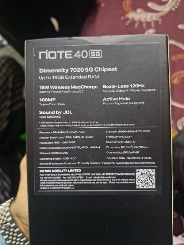 infinix note 40 5g 8+8 256Gb conditions 10/10 0