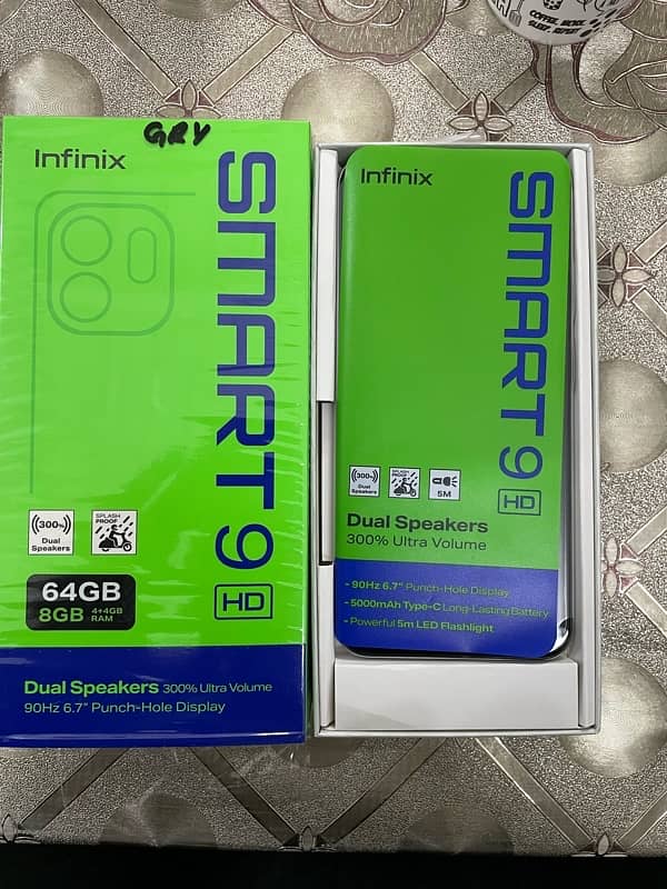 infinix smart 9 HD all accessories complete 1