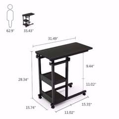 Wooden adjustable laptop table.