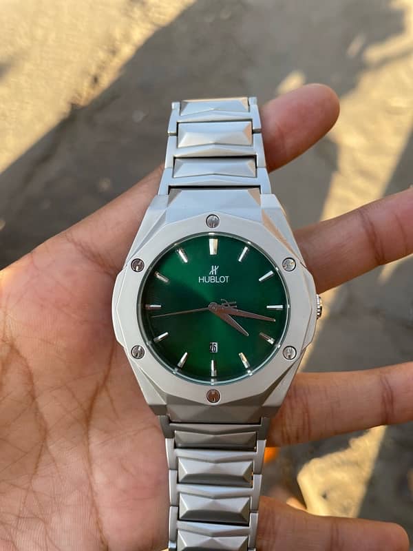 Hublot Inspired Luxury Watch - Green Dial with Unique Design 8