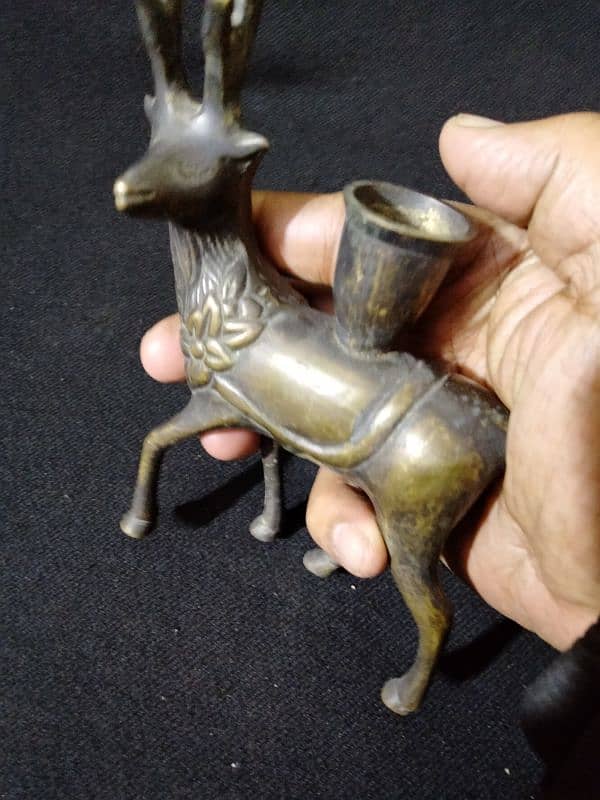 antique deer candle holder 2