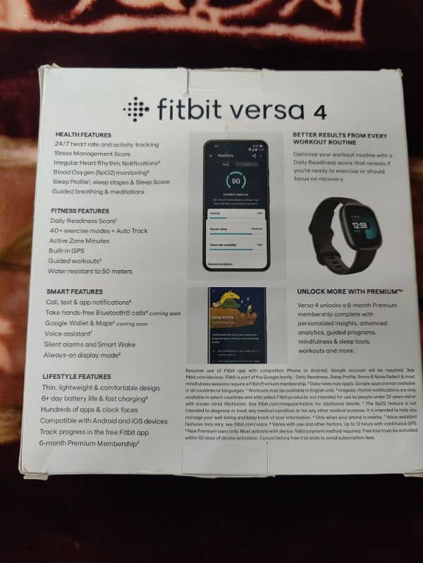 Fitbit versa 4 with box All accessories. 1