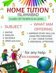 Professioanl and Hardworking Home Tutors Islamabad