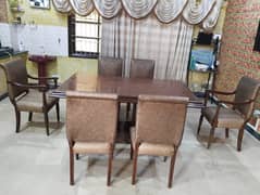 100% rosewood dining table with 6 chairs  set