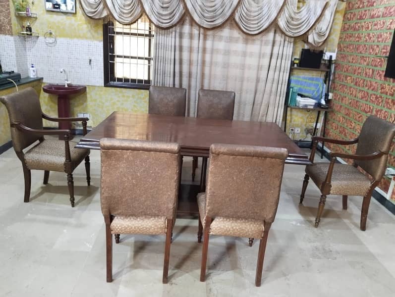 100% rosewood dining table with 6 chairs  set 0