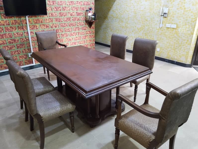 100% rosewood dining table with 6 chairs  set 1