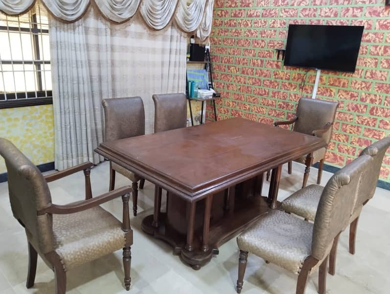 100% rosewood dining table with 6 chairs  set 2