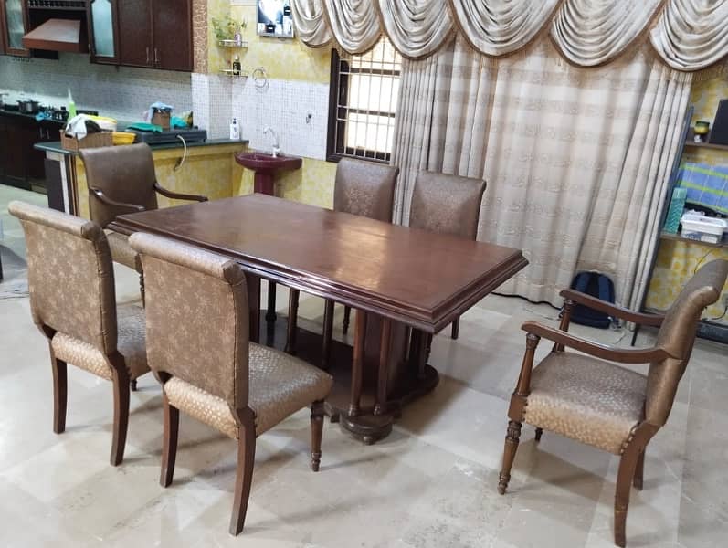 100% rosewood dining table with 6 chairs  set 3