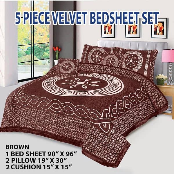 5 pcs velvet double bad sheets 2