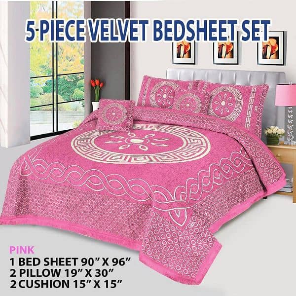 5 pcs velvet double bad sheets 4