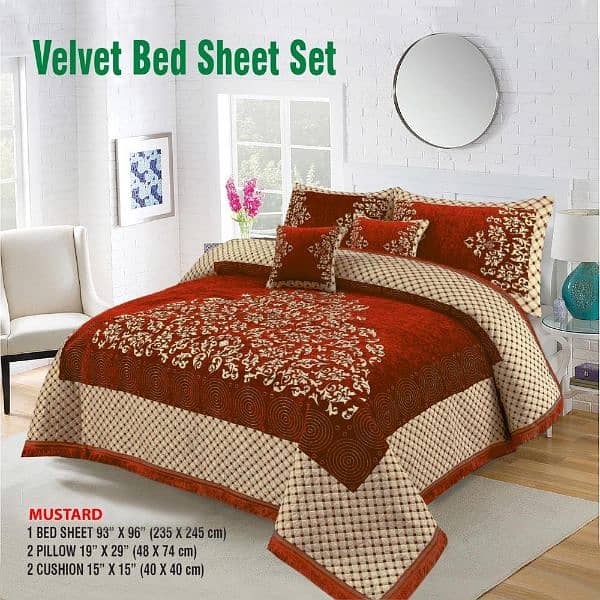 5 pcs velvet double bad sheets 7