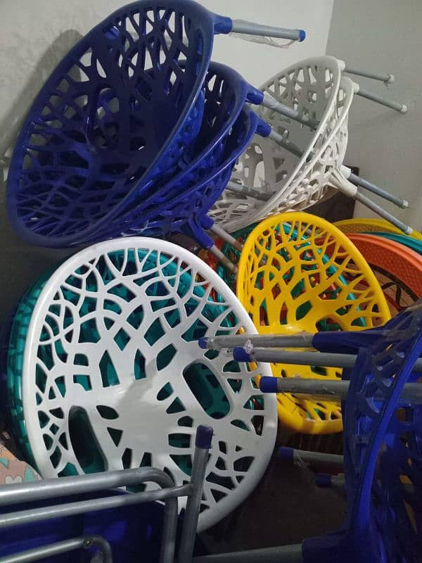 plastic chairs & tables in different colours 2