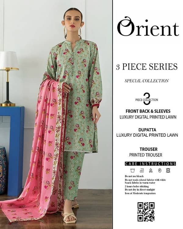 branded 3 piece lawn unstitched suit 3