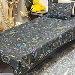 4 pcs cotton Bed printed. single bed sheet