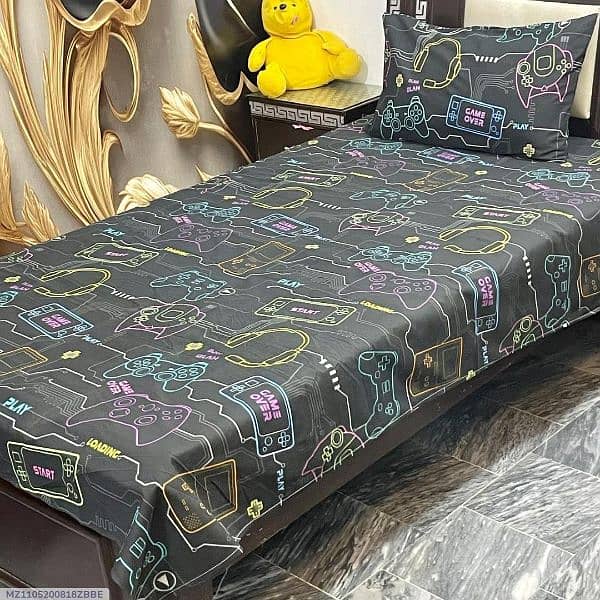 4 pcs cotton Bed printed. single bed sheet 0