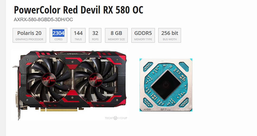 Red devil Rx 580 8GB OC Sp:2304 2