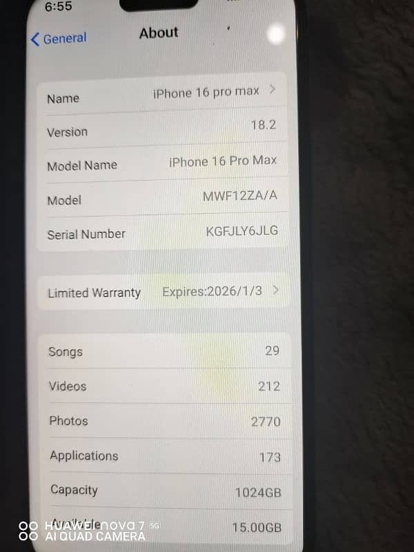 iPhone 16 pro max 128gb and one tb dual SIM official pta approved 14