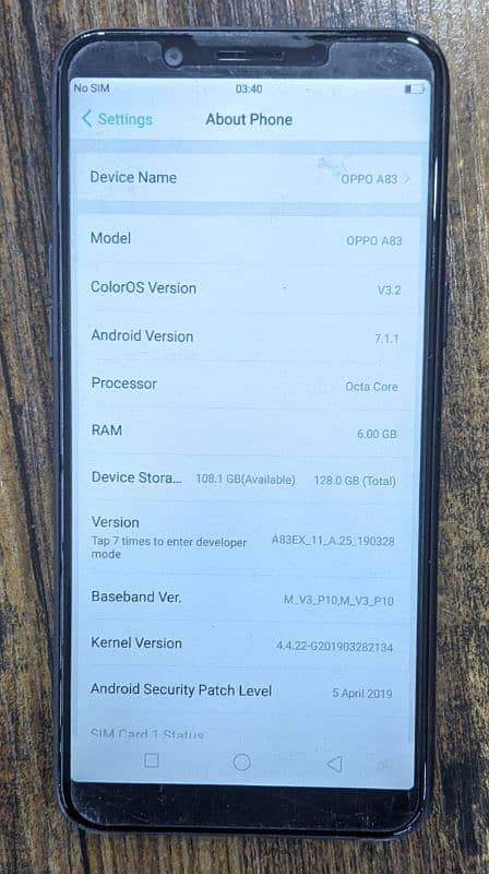 oppo A83 6/128gb none pta 3