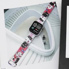 Cartoon LED Electronic Watch for Kids Hello Kitty Design