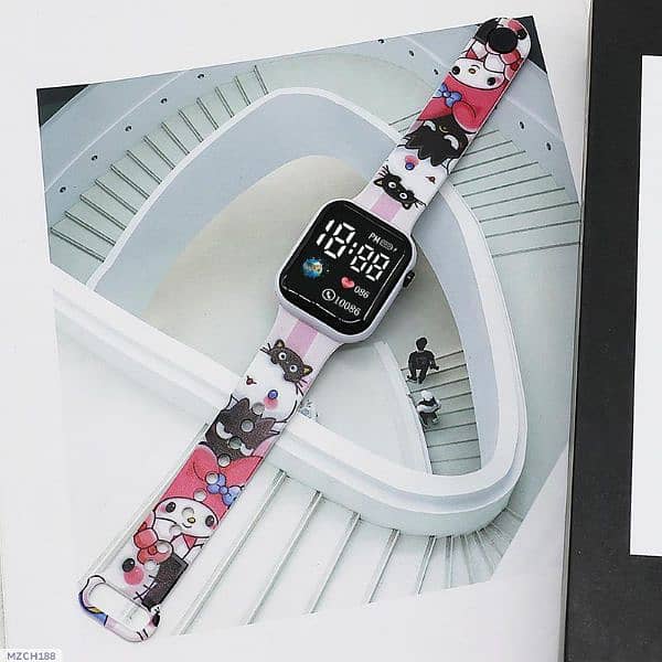 Cartoon LED Electronic Watch for Kids Hello Kitty Design 0