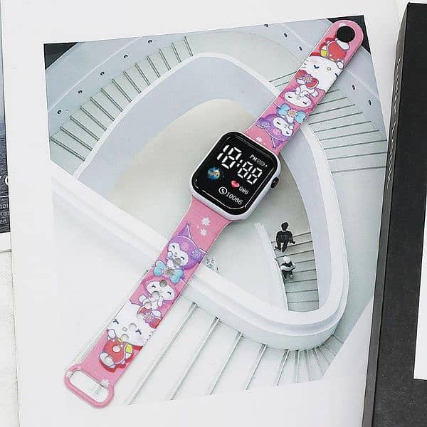 Cartoon LED Electronic Watch for Kids Hello Kitty Design 2