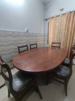 Wooden Dining Table with 6 Chairs