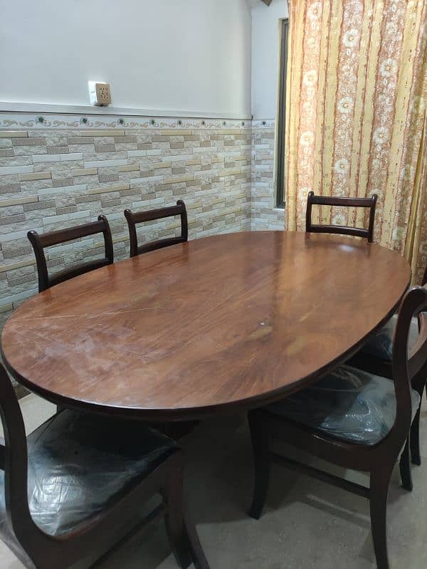 Wooden Dining Table with 6 Chairs 2