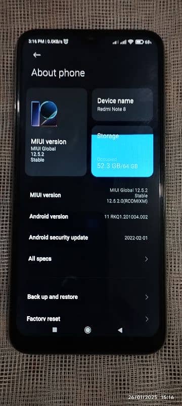 Redmi Note 8, 64GB 4+1 GB 1