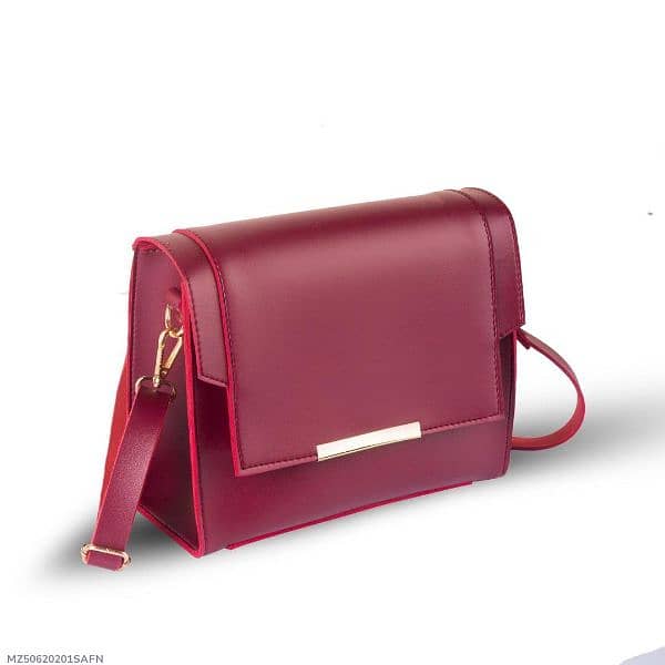 Stylish Women's Maroon PU Leather Crossbody Bag - Multipurpose & Chic 0