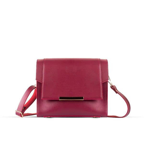 Stylish Women's Maroon PU Leather Crossbody Bag - Multipurpose & Chic 1