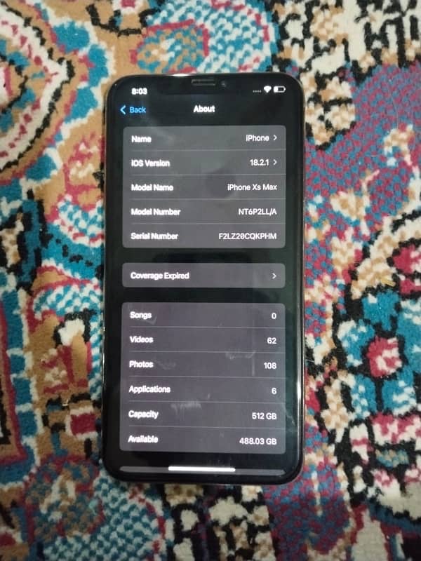 IPHONE XS MAX : 512 GB : [F. U] 4