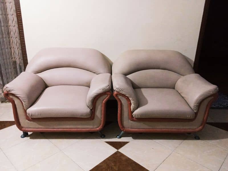 Sofa set - 7 seater including setty- Rexine covered 2